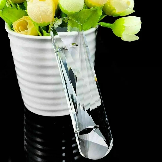 2PC 100MM Double Hole Round Head Crystal Hanging Suncatcher Prism Glass Pendant