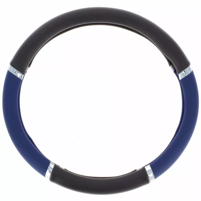 Genuine Sumex Speed Grip Car Steering Wheel Sleeve Cover - Black, Blue & Chrome 2