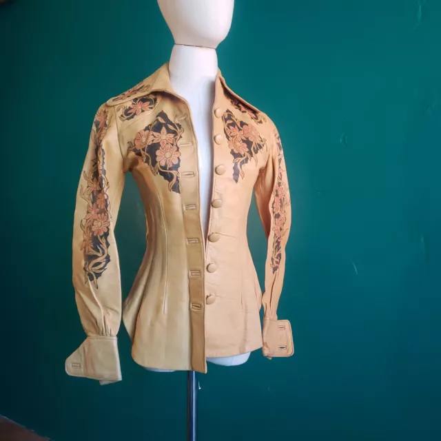 North Beach Leather jacket and pants suit. Hand-painted 1960's Vintage