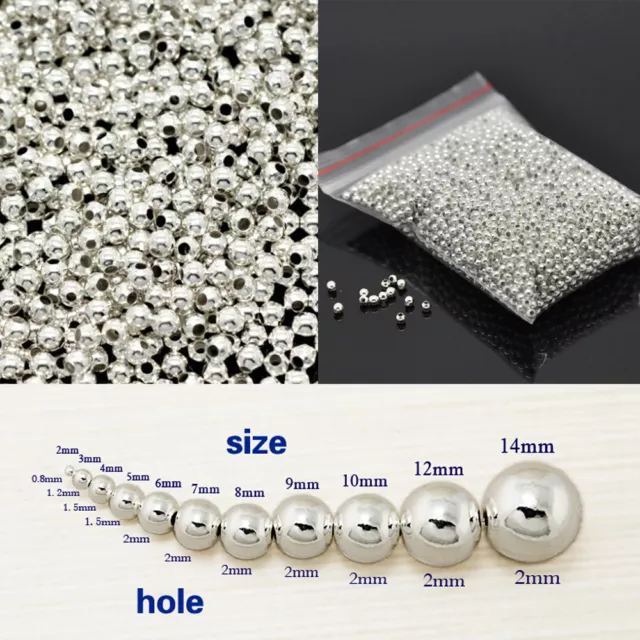 Wholesale 50Pcs 5mm 6mm 8mm Round Metal Ball Spacer Beads Jewelry Making Finding