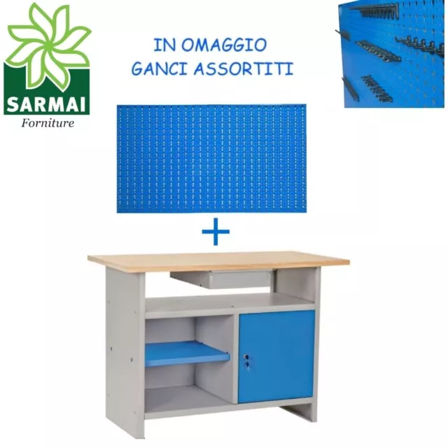 Banco da lavoro con Pannello forato PORTAUTENSILI porta utensili garage officina