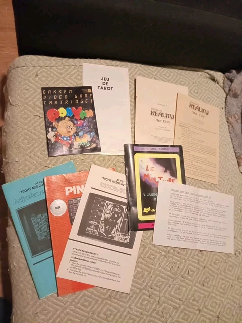 Lot De 6 Notices De Jeux Atari - Vintage - Agrafes Rouillées - Pour Collection