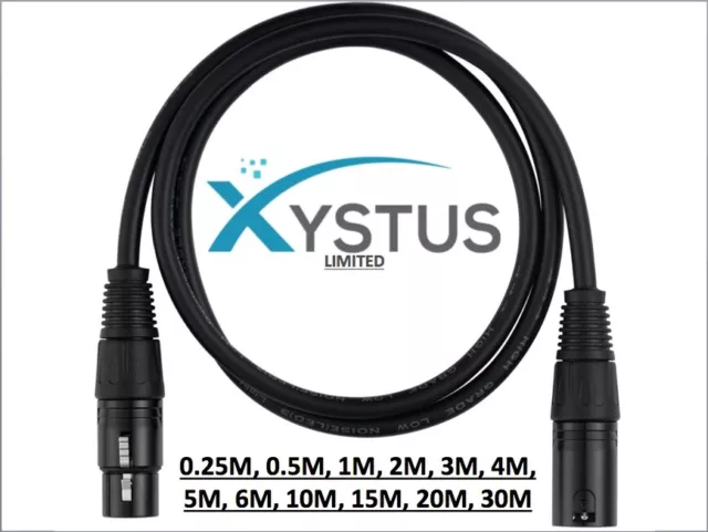 3 Pin XLR Cable Microphone Male to Female Balanced Patch Lead OFC Mic BLACK