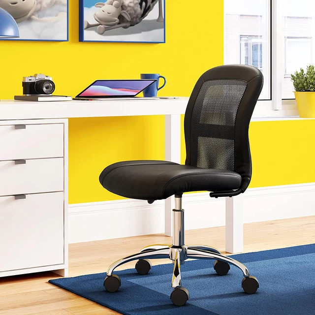 48740 Essential Mesh Low-Back Computer Desk Task Chair with No Arms for Home Off
