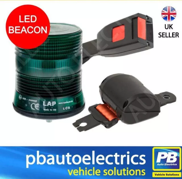 Securon Seat Belt & Green LED Single Point Beacon Warning Kit 12/24v - PBLAP101