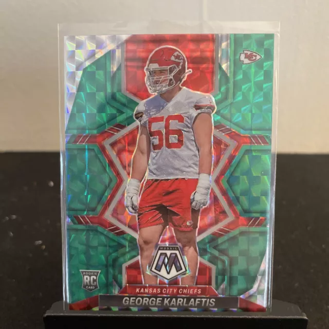 George Karlaftis RC 2022 Mosaic Green Mosaic Prizm SP Rookie Chiefs #377