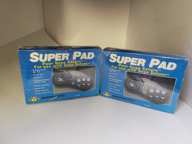Deux (2) Neuf Super Jeu Pad Contrôleurs pour Sega Saturne Fait Par performance #
