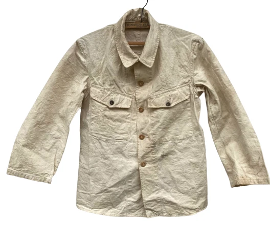 Chemise De Travail Vintage Bleue Rapiécée - Décor Rustique, Style Usine, Idéal Déco Ou Customisation (occasion)