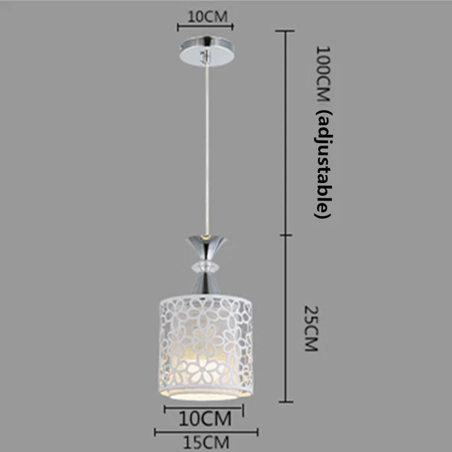 Modern Crystal Iron Ceiling Light Pendant Lamp Dining Room Chandelier Decor