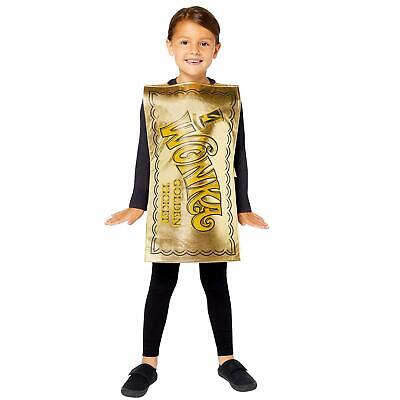 BIGLIETTO D'ORO Willy Wonka fabbrica di cioccolato Roald Dahl Libro Giorno Costume Bambini 