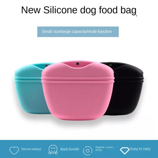 Silicone Dog Treat Bag Portable Food Reward Storage Bag Puppy Snack Pouch Pet