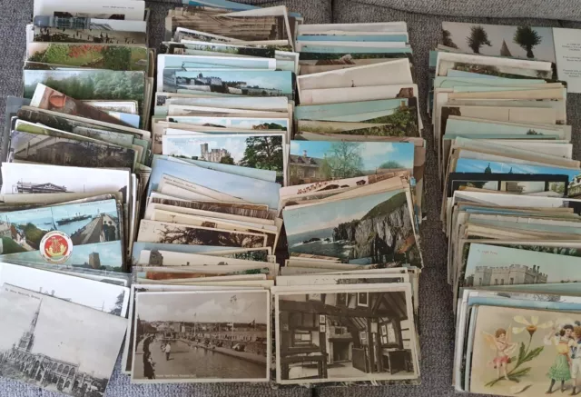 Bundle Of Vintage English Postcards. Job Lot Early From 1900s Box Full 600+