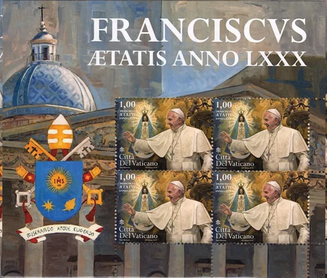 Vatikan 2016 KB Vaticano Kleinbogen Nr. 1887 ** postfrisch Geburtstag Franziskus