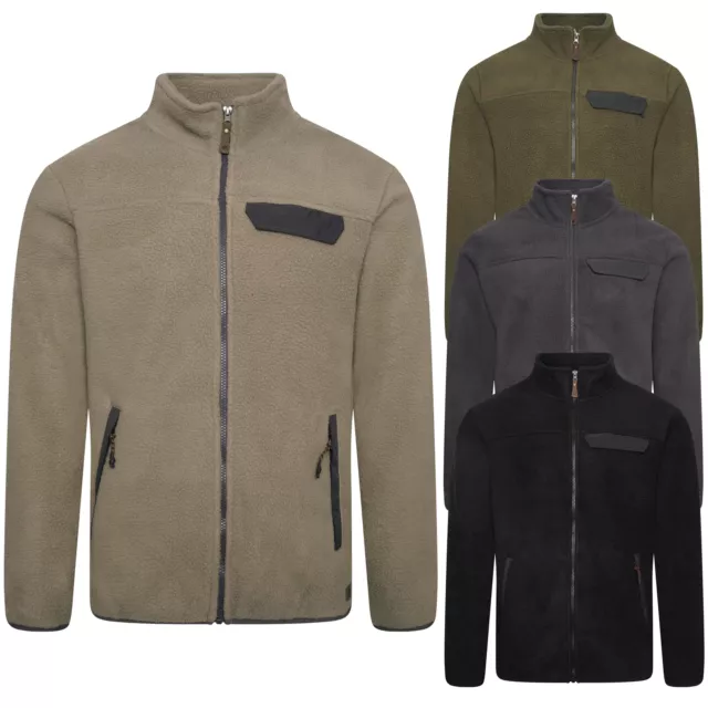 Mens Sherpa Borg Fleece Jacket Full Zip Thick Heavy Warm Outdoor Coat Workwear