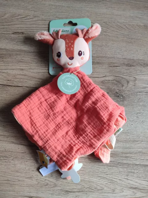 doudou langeorange saumon rose  Stella le faon lange  Lilliputien neuf