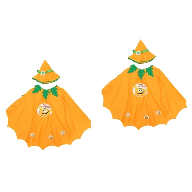 2 set mantello zucca per bambini travestirsi costume cosplay