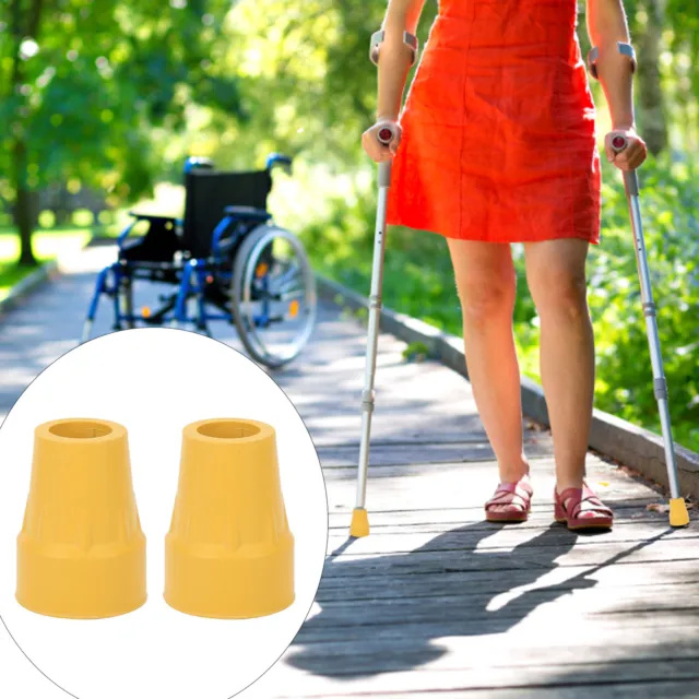 2 piezas puntas de muleta planas de alta resistencia sin látex para bastones accesorios para caminantes ABE