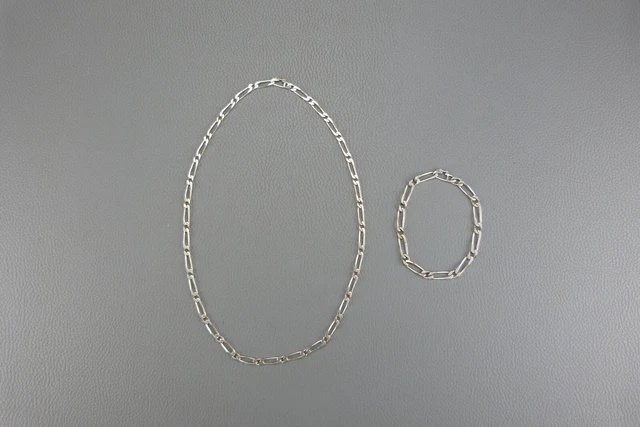 Parure Collier Et Bracelet Vintage Argent 925 – Poids Total 323 G – Artisanat D'art Français – Occasion
