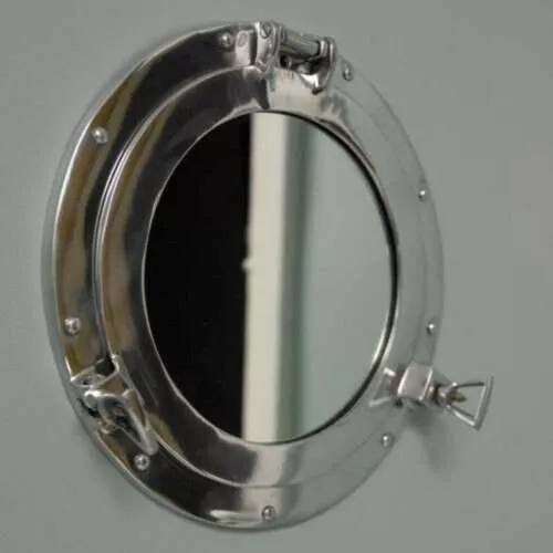 17''Aluminum Porthole Mirror With Chrome Finish - Nautical Ship Wall Home Décor 2