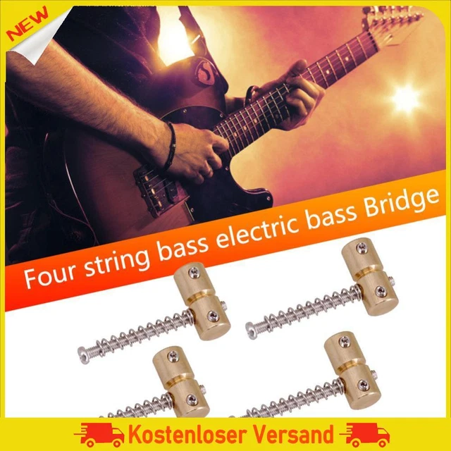 4pcs 4 Strings Brass Guitar Bridge Saddles for Electric Guitar Bass Bridges