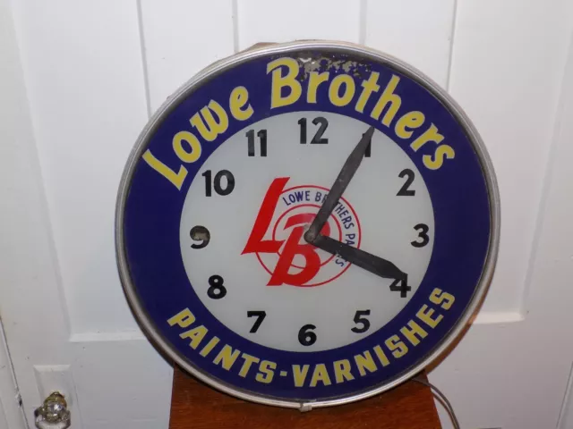 Vintage Lowe Brothers Paints & Varnishes Advertising Clock