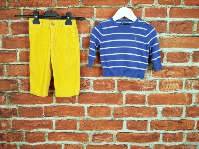 Baby Boy Bundle Age 9-12 Months Polo Ralph Lauren Corduroy Trouser Pullover 80Cm