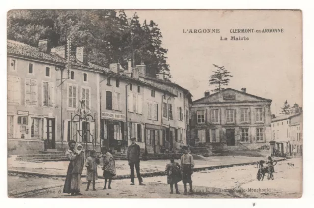 CPA 55 - CLERMONT-en-ARGONNE : LA MAIRIE (MEUSE) ÉCRITE
