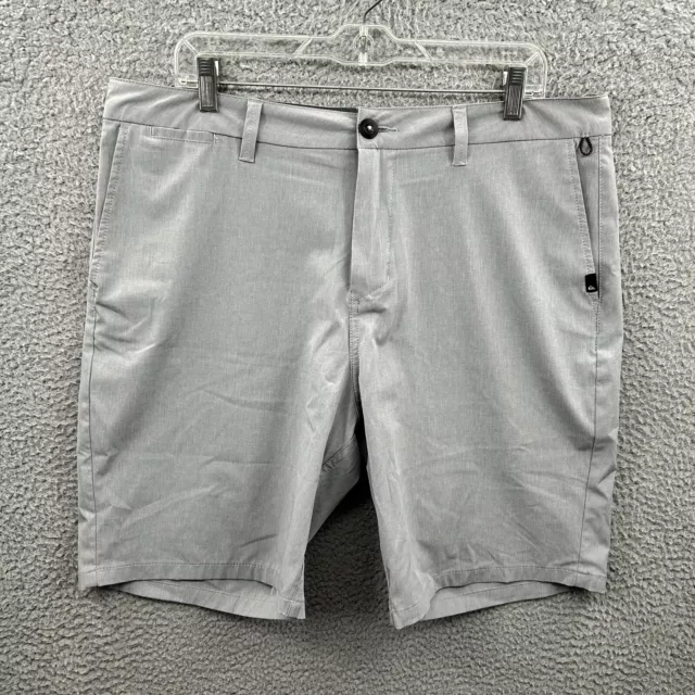 Quiksilver Shorts Adult 36 Gray Chino Hybrid Amphibian Quick Dry Stretch Mens