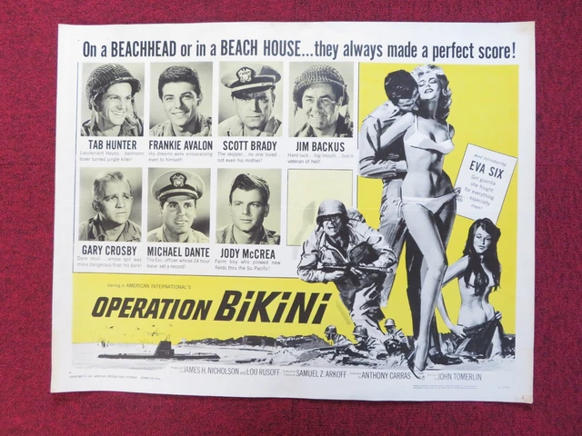 OPERATION BIKINI US HALF SHEET (22"x 28") POSTER TAB HUNTER FRANKIE AVALON 1963