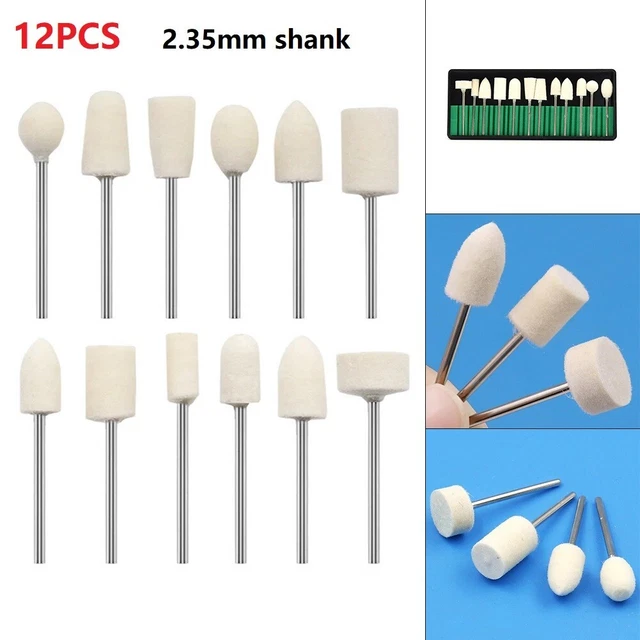 Set testina di rettifica in feltro lana premium per utensili rotanti 12 pz con g
