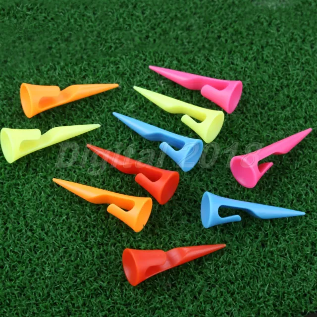 10pcs Portable Golf Tees Holder Driving Range Tees Training Aids Tool w/ Clip