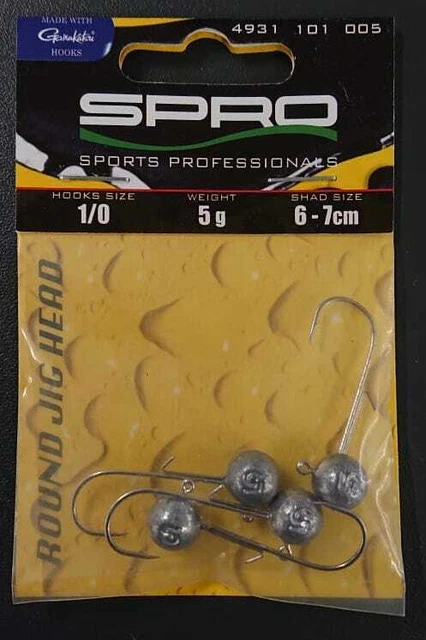 Spro Gamakatsu Round Jighead Jig 22 Gr. 1/0 5g Jigkopf Head Jigkopfhaken NEW OVP
