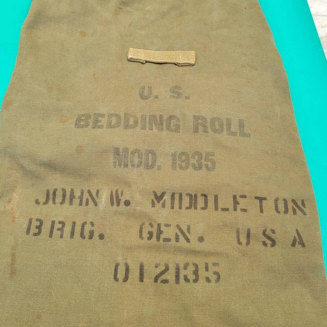 VINTAGE 40S WWII U.S ARMY CANVAS DUFFEL/DUFFLE BAG BEDDING ROOL WW2 £