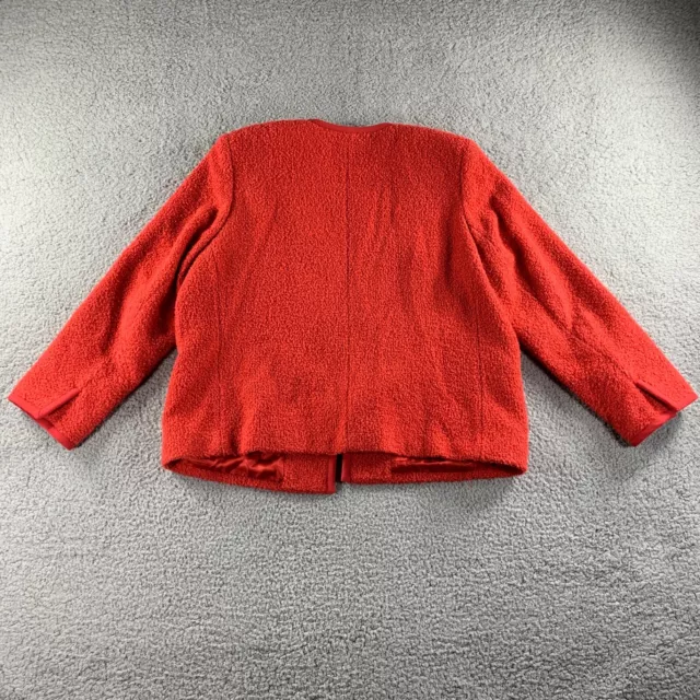 Jones New York Signature Jacket Womens Plus Size 16W Red Wool Blend Coat Open 2