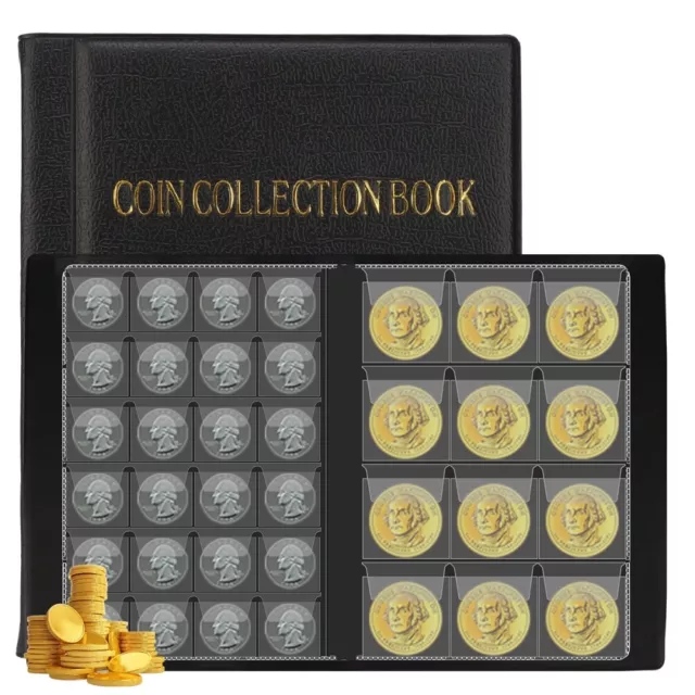 Coin Holder Collection Aufbewahrung Sammeln von Geld Penny Pockets 300Album Book 3