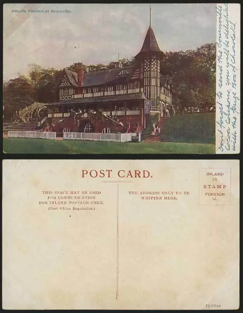 ATHLETIC PAVILION at BOURNVILLE Old Postcard Chocolates
