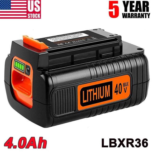 40V 4.0Ah for Black and Decker 40 Volt Max Lithium Battery LBX2040 LBXR36 LST136