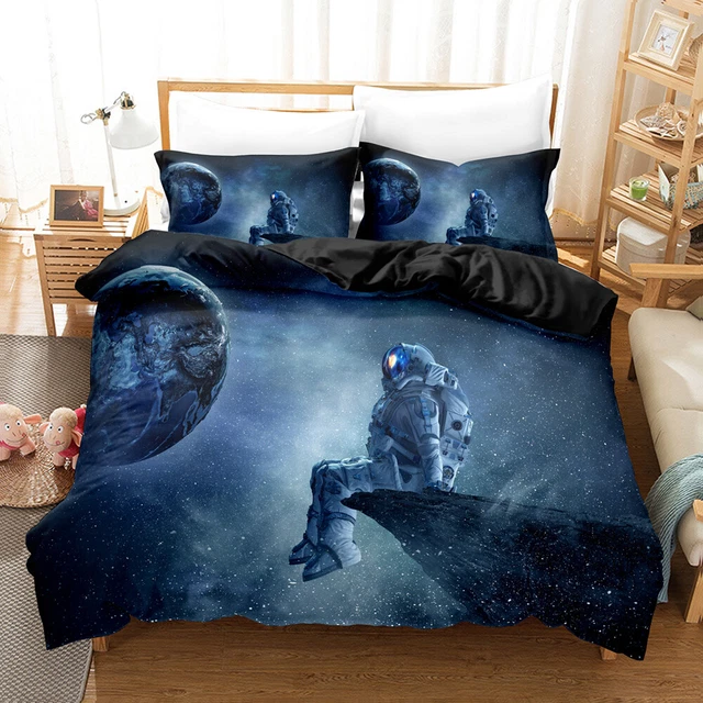 ASTRONAUT UNIVERSE SPACE Boy Doona/Duvet/Quilt Cover Single Double King