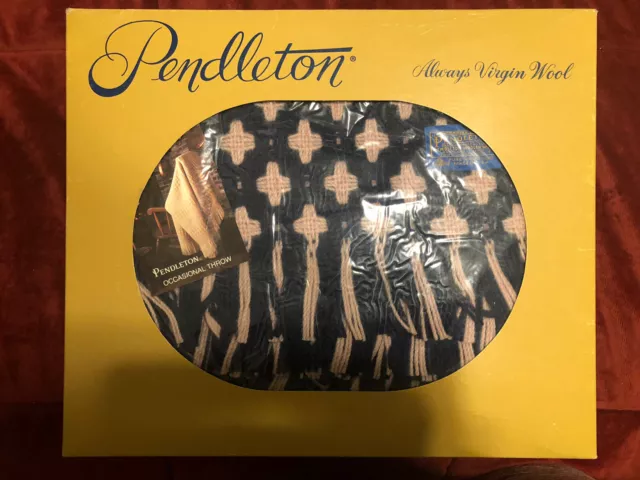 Vintage PENDLETON Virgin Wool Occasional Throw Blanket 68" x 52" (in Box)
