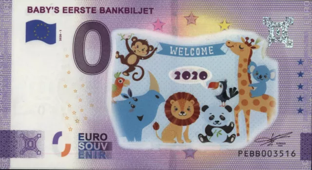 0 Euro Schein - Baby`s eerste bankbiljet 2020-1 blue - Farbe Color