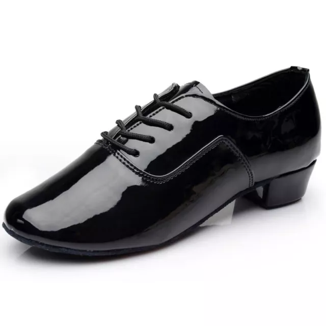 Mens&Boys Latin Rhythm Lace Up Low Heels Soft Ballroom Tango Salsa Dance Shoes！！