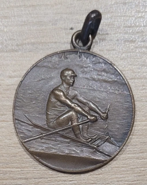 Médaille Ancienne En Bronze 'La Brise' - Trophée Club Nautique, Sport, Nu, XXème Siècle