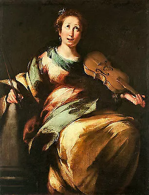 Allegory of Music, or Saint Cecilia Bernardo Strozzi Geige Musik B A3 00871