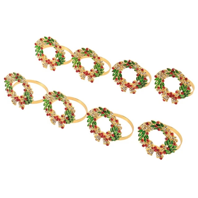 Set di 8 tovaglioli corona tovaglioli supporto anello per Natale, das Ernt1148
