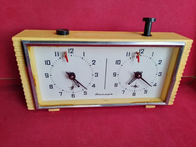 Vintage Soviet Chess Tournament Mechanical Clock Timer Jantar Yantar USSR Old