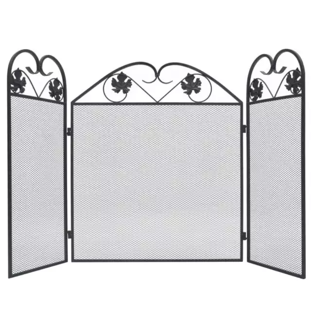 3 Panel Fireplace Screen Fire Safety Guard Trifolding Provides Protection Around