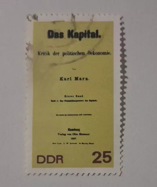 Briefmarke DDR - Karl Marx Das Kapital - gestempelt