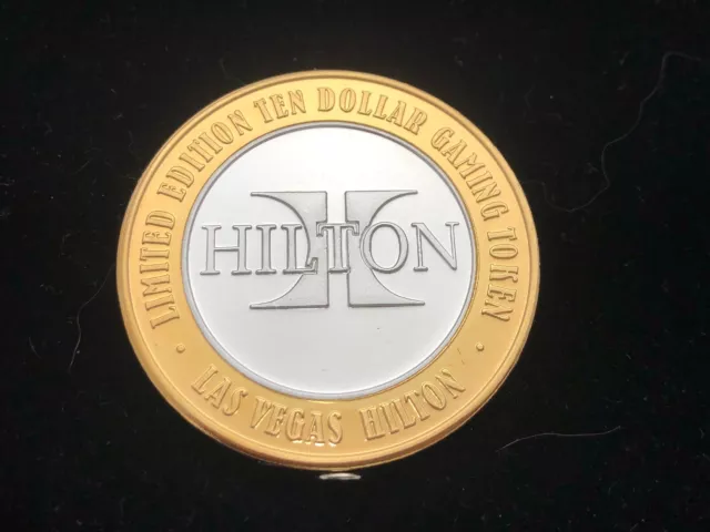 HILTON Las Vegas $10 TEN Dollar Gaming Token .999 Fine Silver HILTON