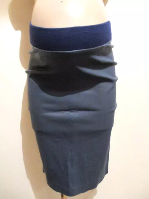 Isabella Oliver Maternity Blue Stretch Leather Under Bump Skirt Size 1 Uk 10