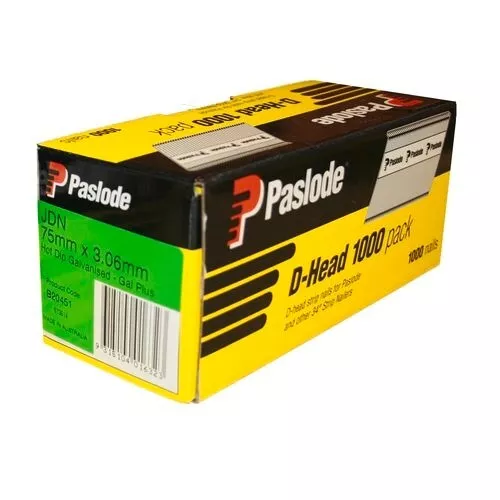 Paslode 75 x 3.06mm Galvanised D Head Framing Nails - 1000 Pack